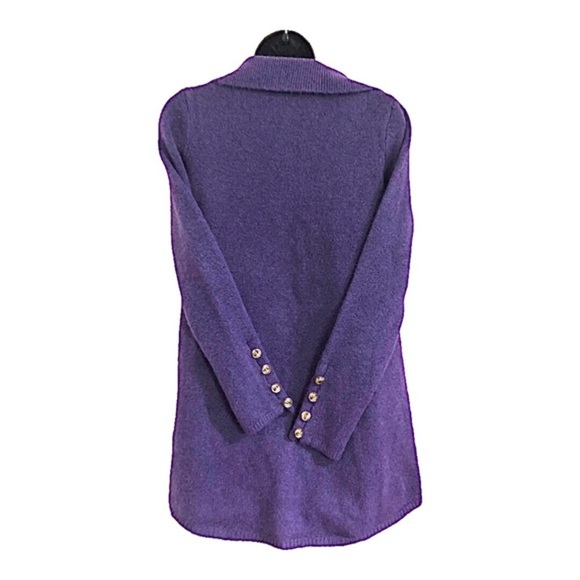 Zara purple knit fuzzy button down long cardigan jacket size medium brand new - Picture 4 of 16